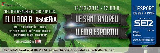 Lauraestadella's tweet photo. On escoltar el @Lleida_Esportiu ? La solució: @iBlanco80 @SERLleida @marcprats #GraderiaLleida #LleidaNoEsRendeix http://t.co/brCwwhukv5