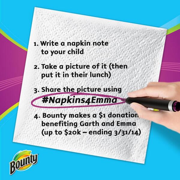 Join <a href="/NapkinNotesDad/">Garth Callaghan - The Napkin Notes Dad</a> in spreading love and happiness- one napkin note at a time. #Napkins4Emma spr.ly/6019gr4J