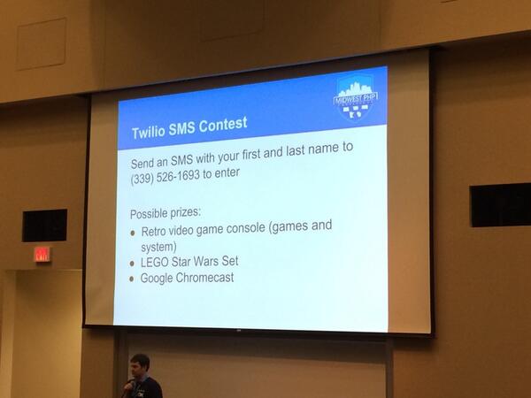 beausimensen's tweet image. If you missed the raffle SMS number for #mwphp14, here you go!
