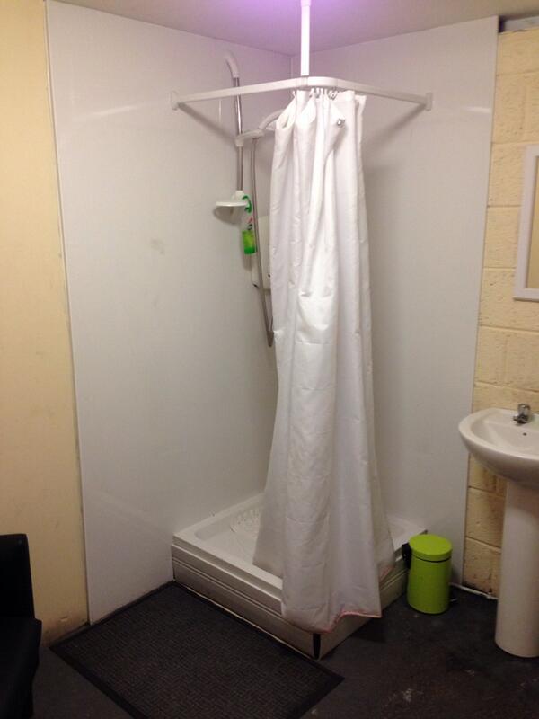 Dressing room has a shower #highsociety