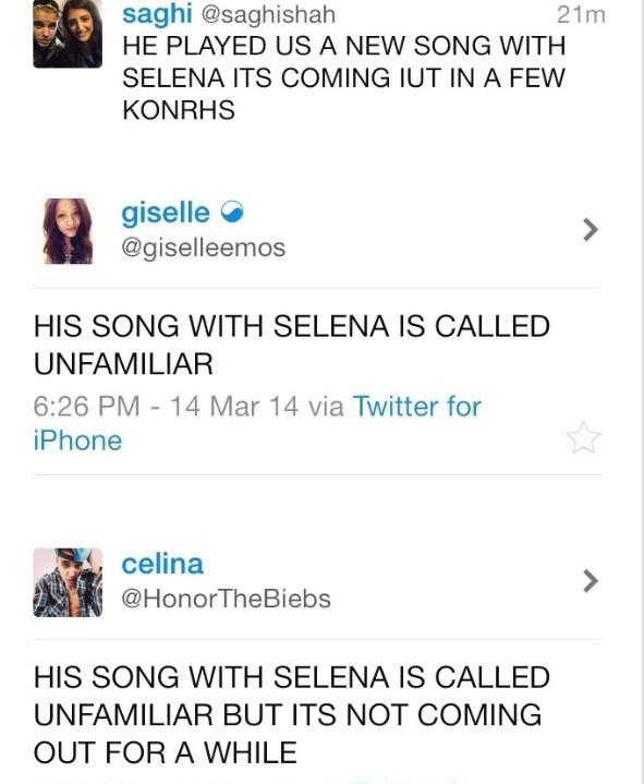 Justin anoche les puso a las Beliebers de Toronto una nueva canción llamada "Unfamiliar" con Selena Gomez.