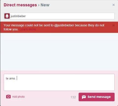 Rocio03456's tweet photo. Justin Bieber NEVER follow me:'( http://t.co/aAsbzSKEdY