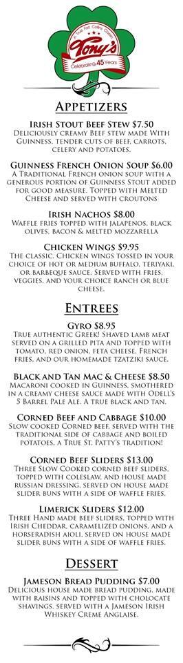 tonysrooftop's tweet photo. Calling all hungry St. Patrick’s Day revelers! http://t.co/5dG8PCEgiQ