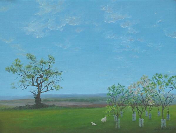 One of my rare blue sky paintings. Offering for £250 this Springy weekend. Oil on canvas, 30x40cm + frame.