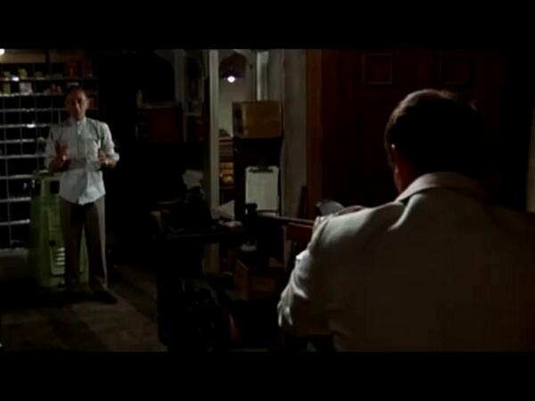 007fanatics's tweet photo. Bond questions Scaramanga's golden bullet supplier from The Man With The Golden Gun http://t.co/Cmpbswbypq