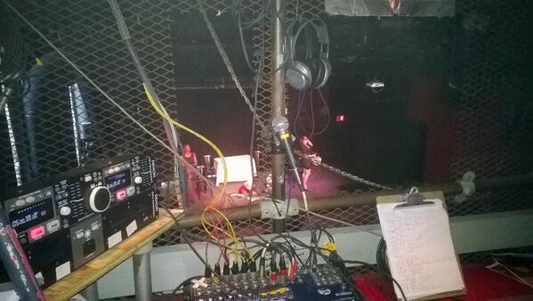 360productions's tweet photo. In sound booth  - matinee #TheVaginaMonologues meets #TheFWord. Buddies in Bad Times. Tix for tonight 730pm at door. http://t.co/LVoFq0frmc