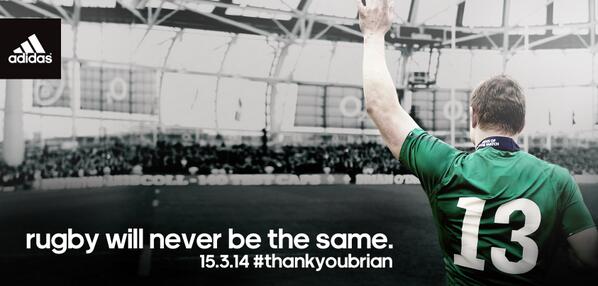 adidas's tweet photo. The perfect ending. #ThankYouBrian @BrianODriscoll http://t.co/mLOvaq0w3J