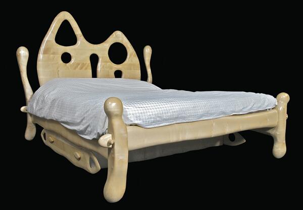 allan-lake.com ..Dream time ..Dreamscape Bed ..Hand crafted in #British Sycamore #Art #Furniture #Sculpture