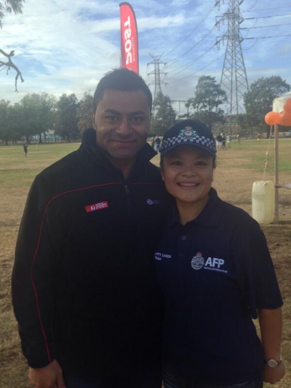 UnityCup's tweet image. Getting ready for game time at #UnityCup2014 with @DROD_15 #UnityCup #AFL