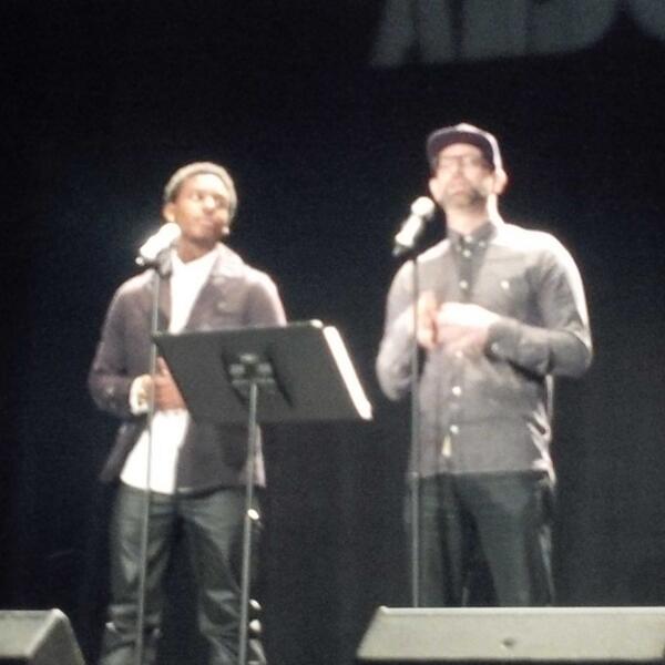 DariusVDaughtry's tweet photo. @kevincoval and @MalcolmLondon just set it off to intro #LTAB2014. #powerful @LTABFLA @bluapplePoetry http://t.co/1Fq8AqburK