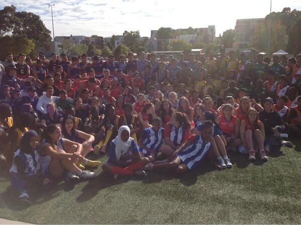 afldiversity's tweet image. Here is a group photo of all the boys &amp;amp; girls teams participating in the #UnityCup2014 @aflvic @majakdaw @YouthGirls