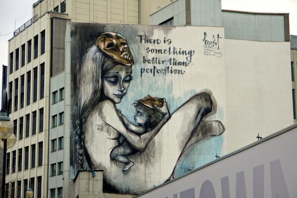 'There is something better than perfection' - to all the mothers, be happy #MothersDay <a href="/Herakut/">Herakut</a> #art