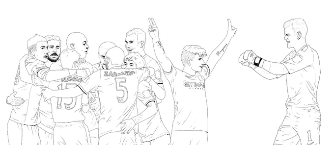 Added Aguero and Hart #mancity #lineart #wip 