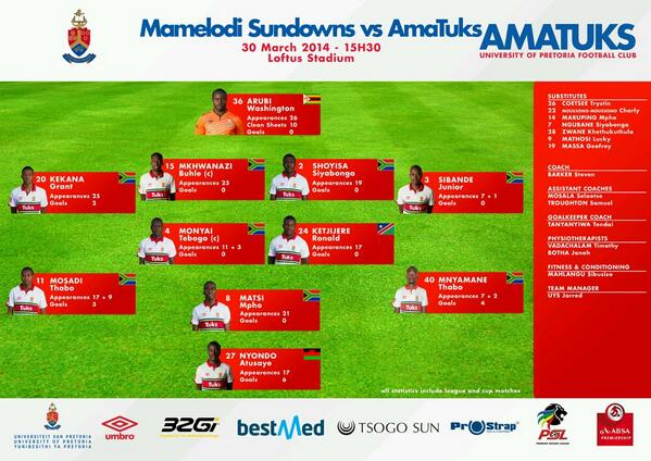 AmaTuks's tweet image. Today's team @UPTuks @tukssrc @TUKSSSC @UMBRO_SA @BESTMEDSOCIAL @TsogoSun #ProStrap @officialPSL @Absa