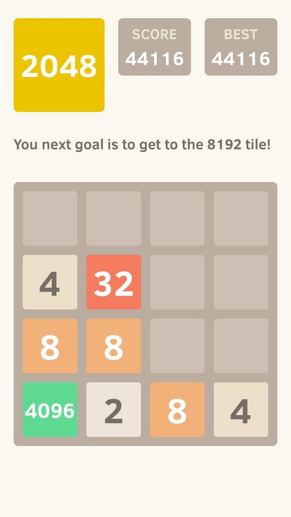Amarkf's tweet image. I got to the 4096 tile! @2048_game itunes.apple.com/app/2048/id840…