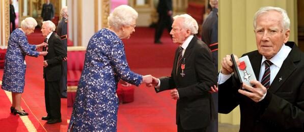 War veteran Edward Slater was given an #MBE by The Queen. He dedicated it to all #DDay veterans. @BritishMonarchy