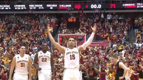 WideRtNattyLt's tweet photo. May 3sus and his red halo light the path to the Elite 8 for Iowa State. http://t.co/oqciOZQv2M