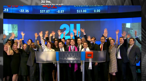 2U_education's tweet image. Proud 2 be part of 2U history! Ticker symbol #TwoU - @chippaucek