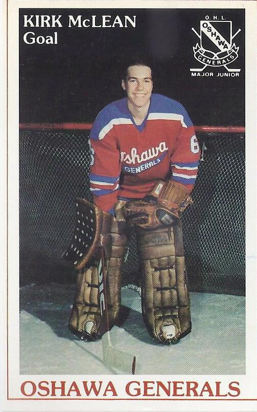 fred_pens87's tweet photo. @1kirkmclean The oldest card of Kirk McLean. Have it in my collection. 1983-84 with @Oshawa_Generals #greatgoalie http://t.co/Og1qkBxHGK