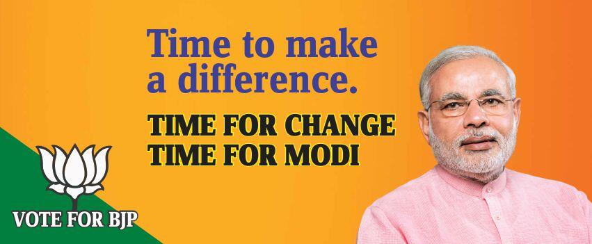 BJP on Twitter: "Time for Change, Time for Modi! Vote for BJP. Visit  http://t.co/CCBSIlhmjg for more creatives &amp; videos.  http://t.co/cQp8aSwln8" / Twitter