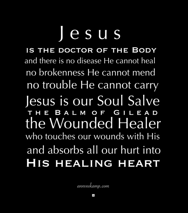 AnnVoskamp's tweet photo. #FridayMemo Jesus is Soul Salve
There's no disease He can't heal
no brokenness He can't mend
no trouble He cant carry http://t.co/69v51jJtq1