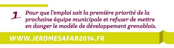 AimerGrenoble's tweet photo. "Pour que l'emploi soit la première priorité de la prochaine équipe municipale." #AimerGrenoble http://t.co/AYhiZK0IxN