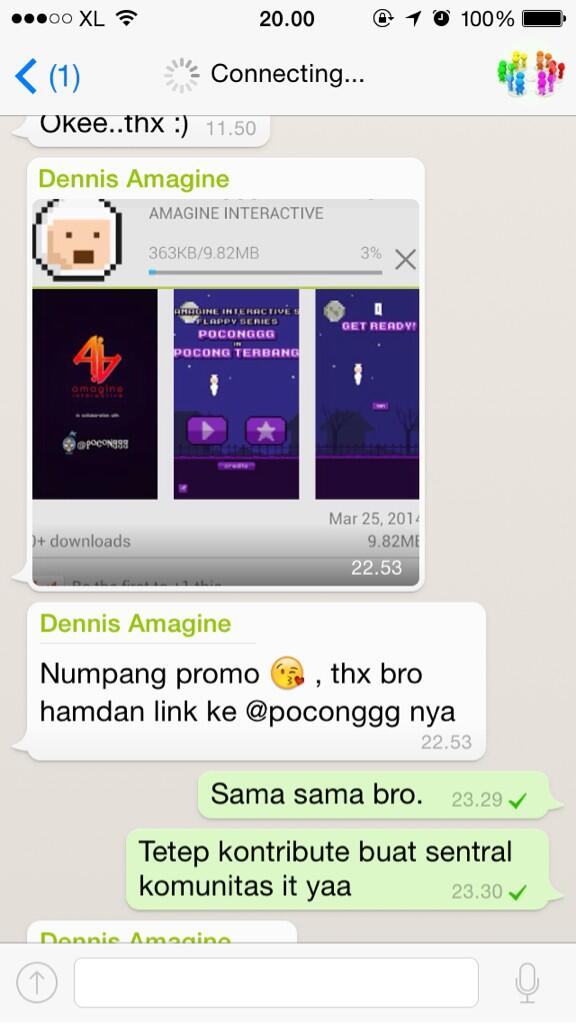 SentralKomm_IT's tweet photo. Bro dennis the CEO of @amagineGames interactive, the best game studio from jogja just launched the game. Go Download! http://t.co/lMAsWvZPHf
