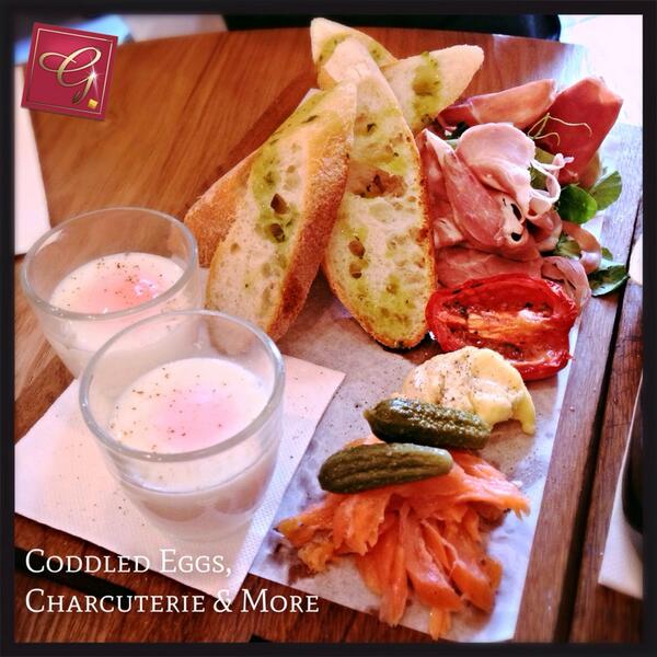 GlamoliciousAU's tweet image. #Coddled eggs with #charcuterie &amp;amp; more! The #best #breakfast in the #Melbourne city salmon #bread #morning #eat