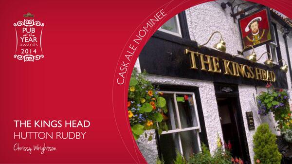 Our first award is for Cask Ale Pub of the Year – North And the winner is...The Kings Head Hutton Rudby! #POTY14