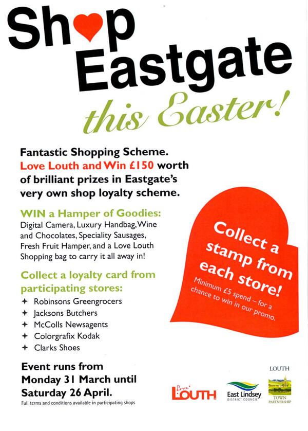 LoveLouth's tweet photo. Love Louth's Shop Eastgate Promo starts tomorrow #lovelouthshopeastgate http://t.co/nVsDrT2D4W
