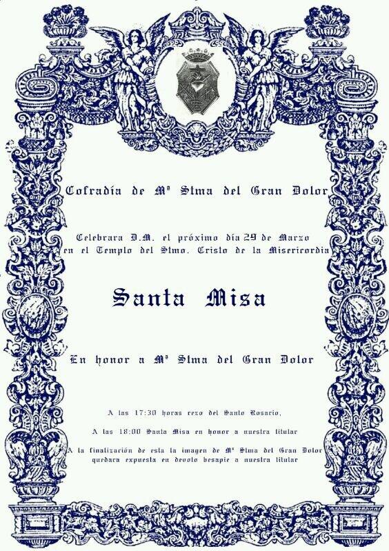 dolor_gran's tweet photo. Aqui teneis el cartel informativo de la misa de mañana http://t.co/HPvdScGbxd