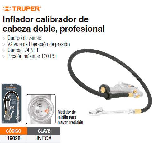 DAPRAKA's tweet photo. Inflador con medidor de aire de doble cabeza profesional #Truper http://t.co/hE27PX9OyZ