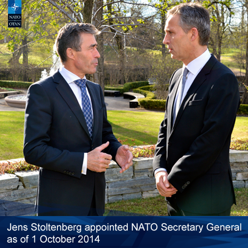 NATO's tweet image. North Atlantic Council appoints @jensstoltenberg as #NATO SG as of October 1st 2014 goo.gl/gGAvKj