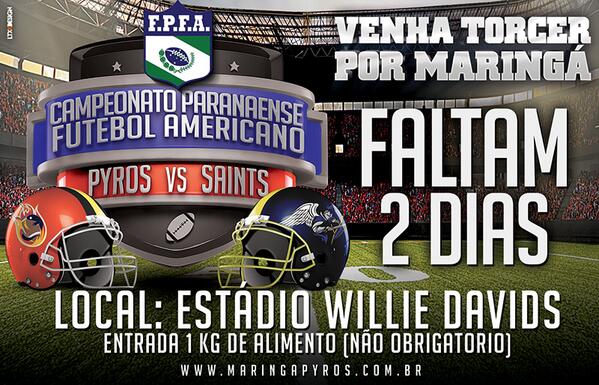Venha torcer por Maringá! Domingo (30), às 14 horas no Estádio Willie Davids! #GoPyros