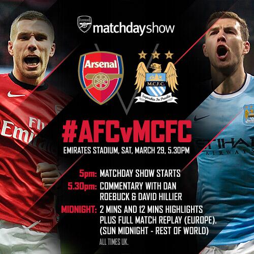 Ikuti #AFCvMCFC di Arsenal Player hari Sabtu mulai jam 24.00 wib. Bergabung di dalamnya : po.st/VtdIEn