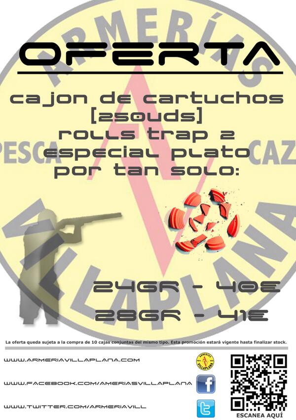 OFERTA! Cajón de cartuchos (250) especial TRAP Roolls, 24gr 40€ - 28gr 41. Calidad alta!! Pruebalos!