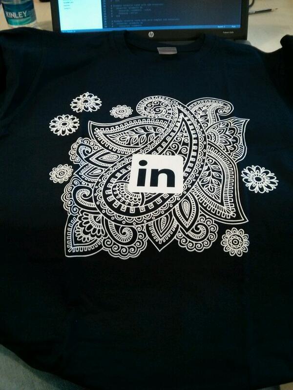 rdsoze's tweet photo. Yaay! LinkedIn gave us these cool comfy t-shirts! #InHackDay #fb http://t.co/573DBtAw2X