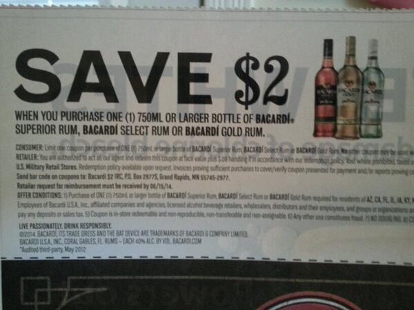 roynickerson's tweet image. Coupons for #alcohol in my #Smartsource?! #score #Bacardi