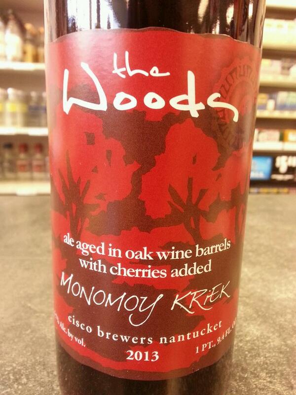 Brand new beer in from @CiscoBrewers #TheWoods #MonomoyKriek #Sour #Ale aged in #OakWineBarrels with added #Cherries