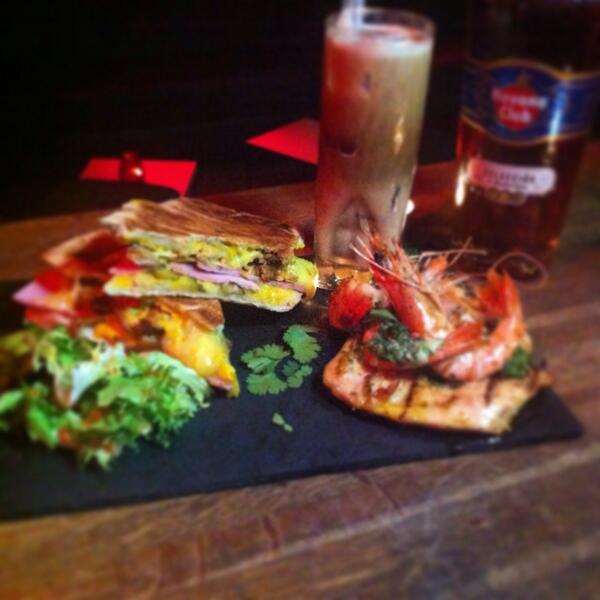 floyddoesfood's tweet image. The mighty Cuban sandwich with Havana rum pulled pork an a Cuban surf an turf with rum lime butter @Studio2atParrSt