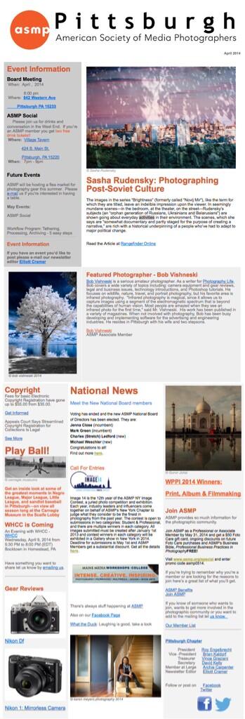 ASMPPittsburgh's tweet image. Aprils news letter!