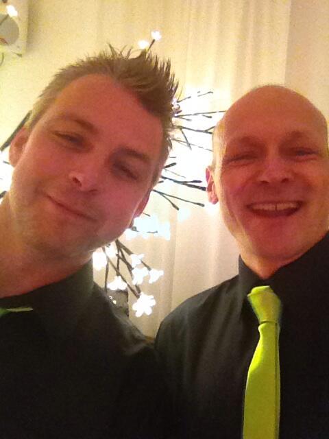 Triptych_Band's tweet photo. Rob and Al in full Triptych regalia before the Fort Bar gig! http://t.co/OiZrJP0Lfp