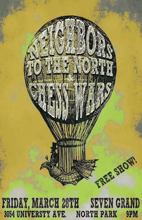 ChessWars's tweet image. Tonight! We hit @sevengrand with @NeighborsTTN - show starts at 10! Cruise out.