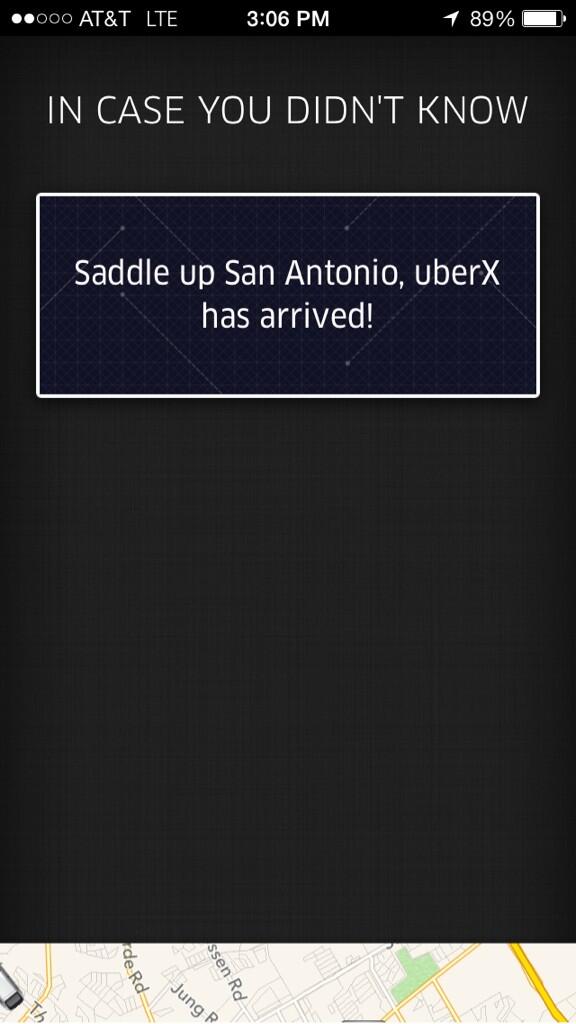 Follins's tweet photo. Finally!  #UberSALove http://t.co/riujALoyQG