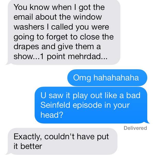 EmsilyR's tweet image. Some ppl know me too well... @MehrdadShafaie lol #accidentalpeepshow #windowcleaners #soembarrasing #neighbors