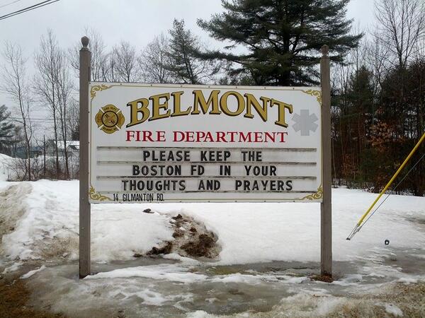 THE_PFFM's tweet photo. The @BostonFire may have lost two members, but every #firefighter lost two #brothers. #BostonStrongLocal718 #Belmont http://t.co/nX93IvugkC