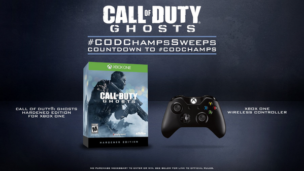 RT to enter the #CODChampsSweeps! Rules: bit.ly/1jLn79W

Follow <a href="/eSportsCOD/">Call of Duty eSports</a> for all #CODChamps coverage.