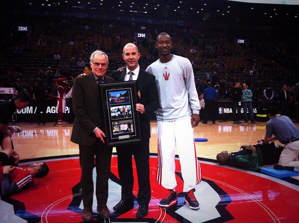 MLSEFoundation's tweet photo. . @Bartlett_MikeR celebrating our Chair Dr. Bruce Kidd. An inspiration &amp; supporter of #Sport4Development cc: @Raptors http://t.co/Kfgn3fYgJ2
