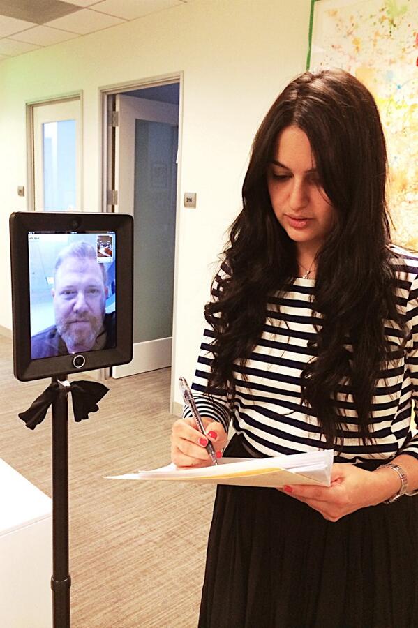 Relativity's tweet image. Our CEO Ryan Kavanaugh stopped in for a Friday #staffmeeting... #robotstyle. #RoboRyan #TGIF!