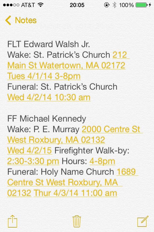 IAFF_Local_2702's tweet image. Wake &amp;amp; Funeral Announcements for @BostonFire @LOCAL_718 #LtWalsh &amp;amp; #FFKennedy @IAFFMemorial #IAFF #LODD @THE_PFFM
